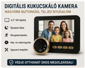 4,3 hüvelykes digitális kukucskáló kamera 140° látószöggel