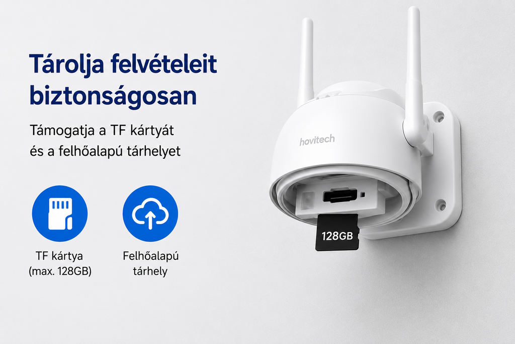 Okos kültéri Wifi PZT biztonsági kamera-4MP,Tuya Smart,éjjellátó,mozgásérzékelő,IP66