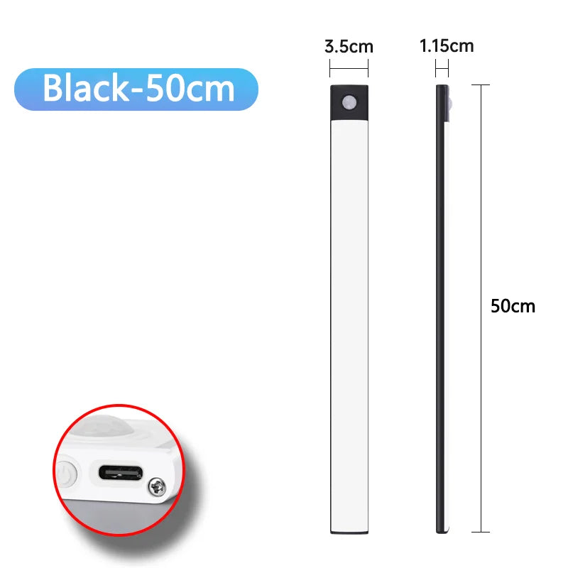USB tölthető mozgásérzékelős LED lámpa – mágneses, szekrényhez, konyhához