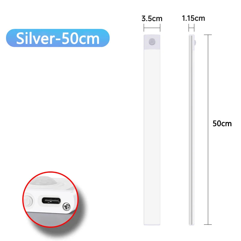 USB tölthető mozgásérzékelős LED lámpa – mágneses, szekrényhez, konyhához