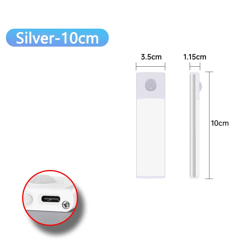 USB tölthető mozgásérzékelős LED lámpa – mágneses, szekrényhez, konyhához
