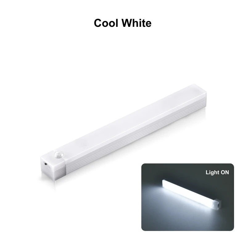 Mozgásérzékelős LED szalagfény – USB tölthető, mágneses, 10–60 cm