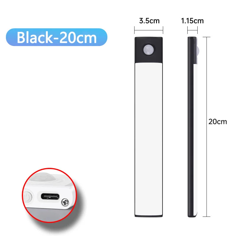 USB tölthető mozgásérzékelős LED lámpa – mágneses, szekrényhez, konyhához