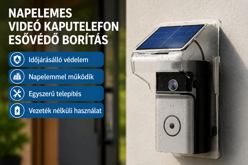 🔔 Okos WiFi videó kapucsengő napelemes töltéssel – HD kamera, éjjellátó, mozgásérzékelő