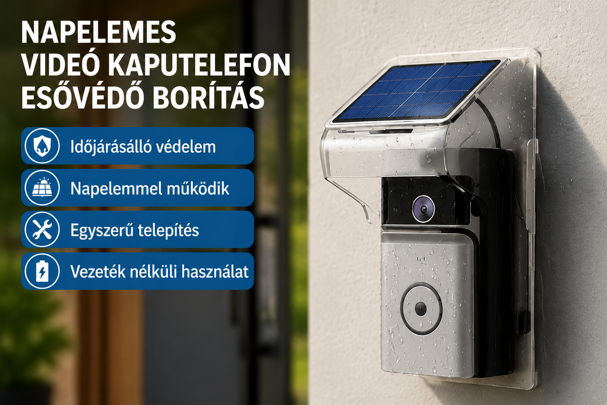 🔔 Okos WiFi videó kapucsengő napelemes töltéssel – HD kamera, éjjellátó, mozgásérzékelő