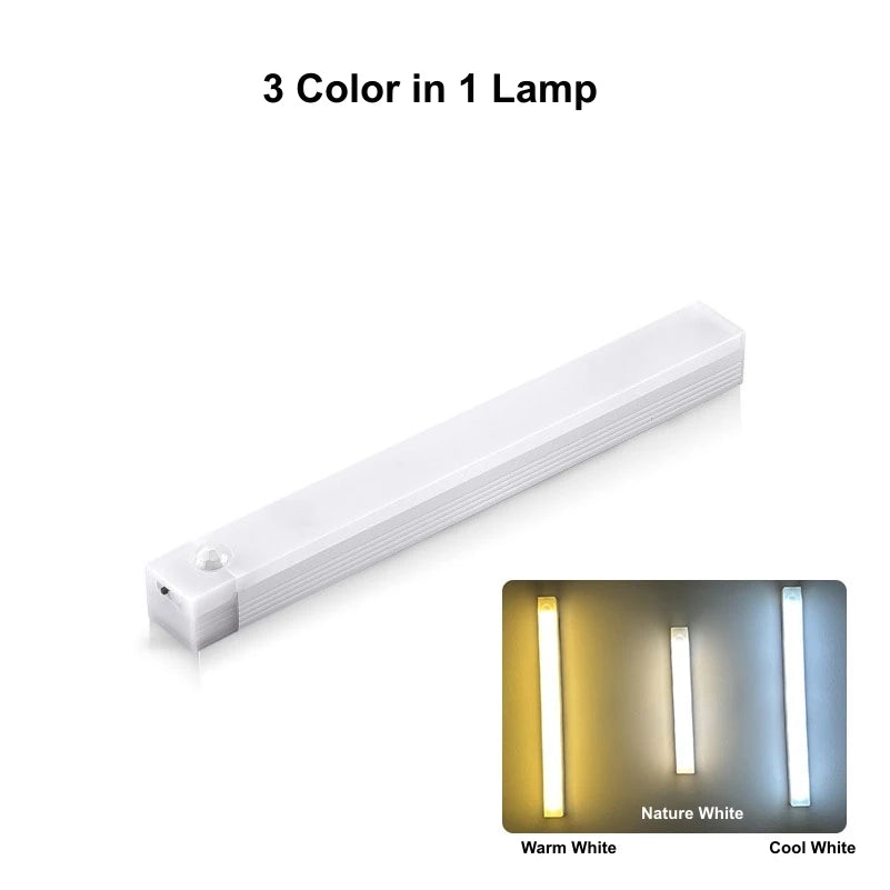 Mozgásérzékelős LED szalagfény – USB tölthető, mágneses, 10–60 cm
