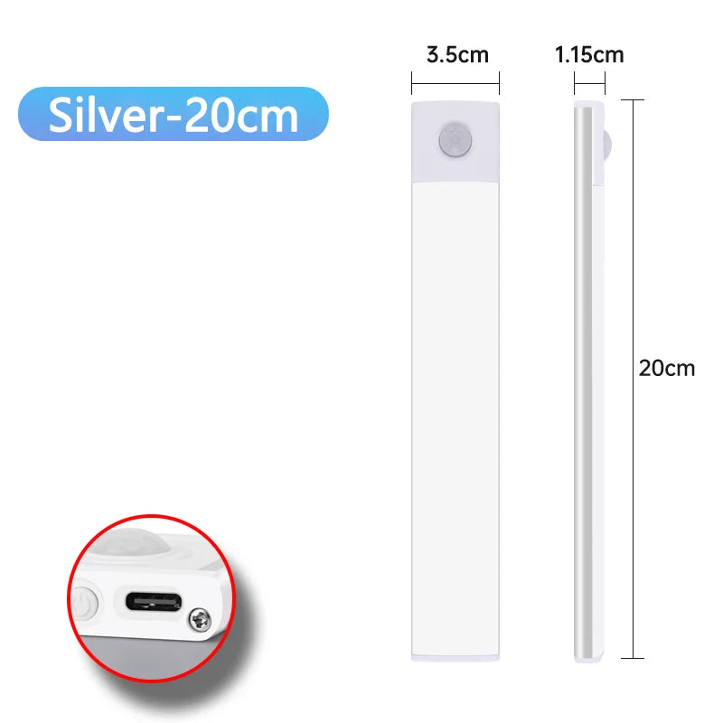 USB tölthető mozgásérzékelős LED lámpa – mágneses, szekrényhez, konyhához