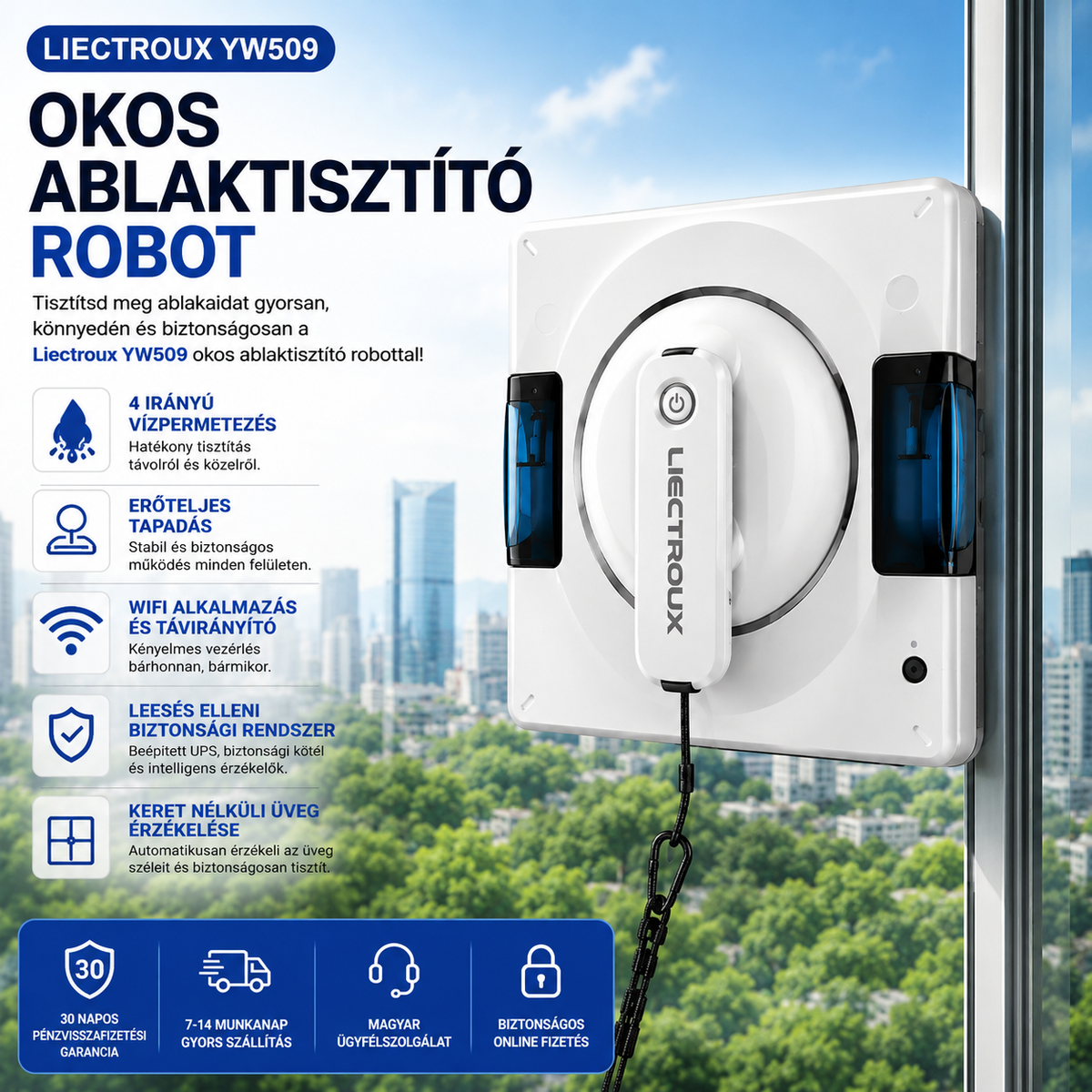 Liectroux YW509 Okos Ablaktisztító Robot ✅