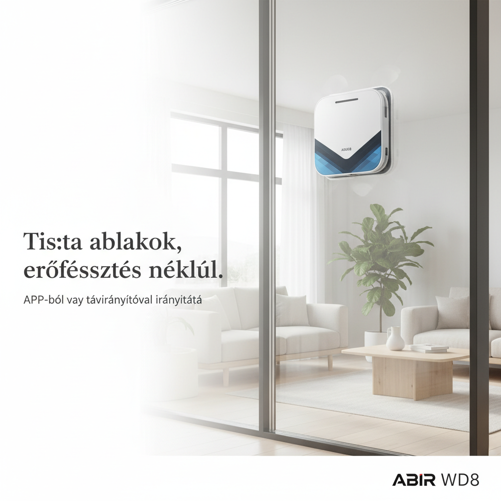 ABIR WD8 Robot Ablaktisztító – Dupla Vízpermét, Lézeres Érzékelő, Okos Memória